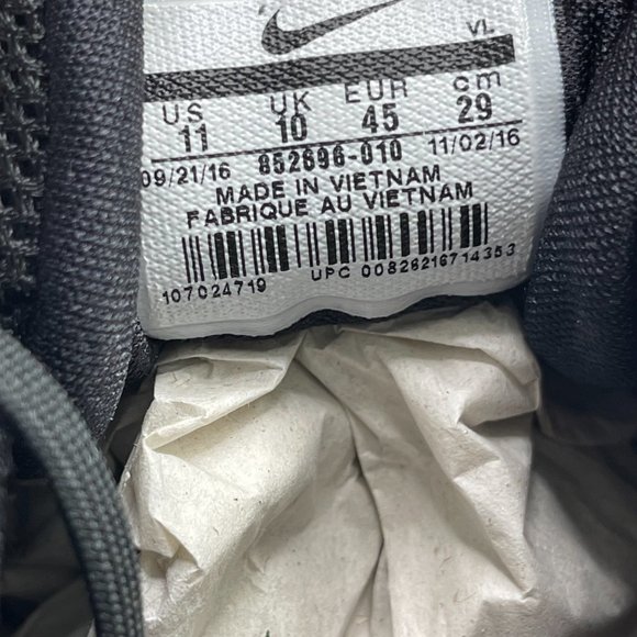 Nike Metal Baseball Cleats Mens 11 Black White Volt Lunar Vapor Ultrafly 852698 - Picture 8 of 9